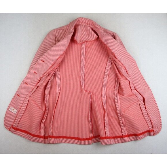 VINTAGE 1970s RED & WHITE HOUNDSTOOTH  BLAZER JACKET - BODIN KNITS - SIZE S/M - Picture 6 of 8